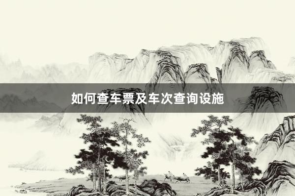 如何查车票及车次查询设施